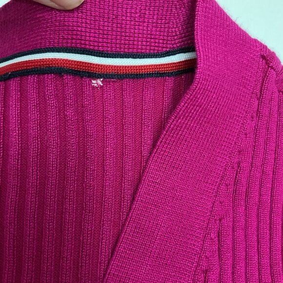 Tommy Hilfiger stretch Womens Ribbed Knit Long Sleeve Sweater V-Neck Button-Fro - Picture 6 of 10